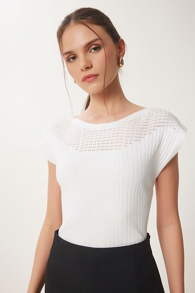Lovelyİstanbul Openwork Summer Knitwear Blouse Lwa0001 Ecru