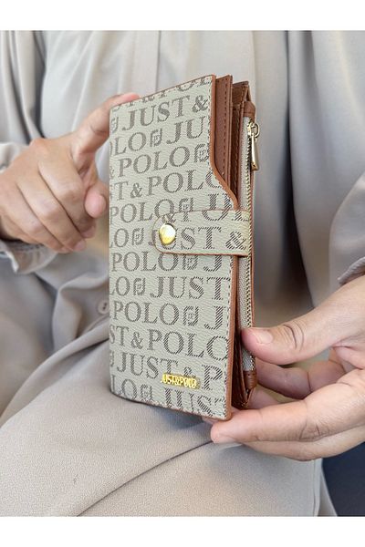 Just Polo محفظة نسائية من KUM TABA متعددة الأقسام مع حجرة للعملات المعدنية والبطاقات