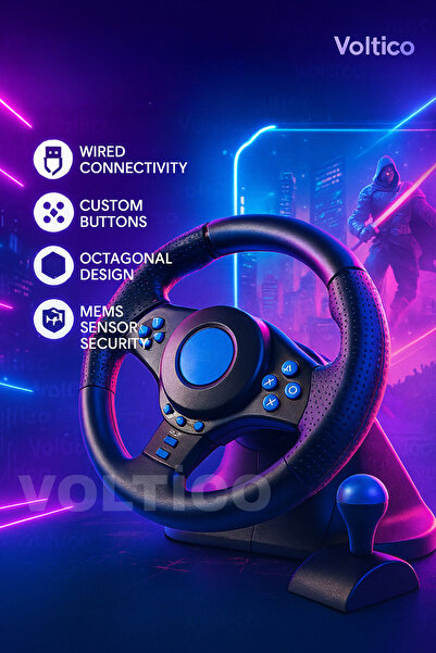 Voltico 180° Dönebilen Direksiyon Seti PC/Laptop/PS3/ Pedal ve Vitesli Racing...