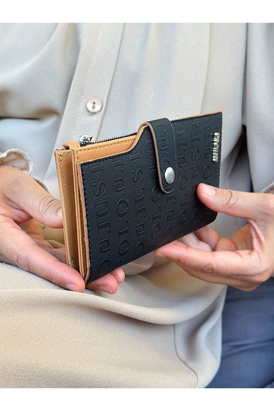 Just Polo JP Just Polo Women's Black Taba Multi-Eye Wallet with Coin and Card Compartments