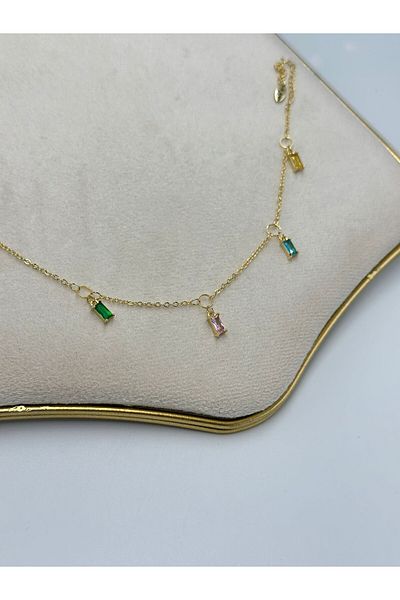 MyladyAccessoriess Colorful Baguette Charm Steel Anklet