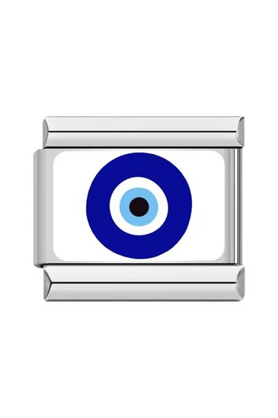 Dumledo Minimal Evil Eye Bead Steel Italian Charm