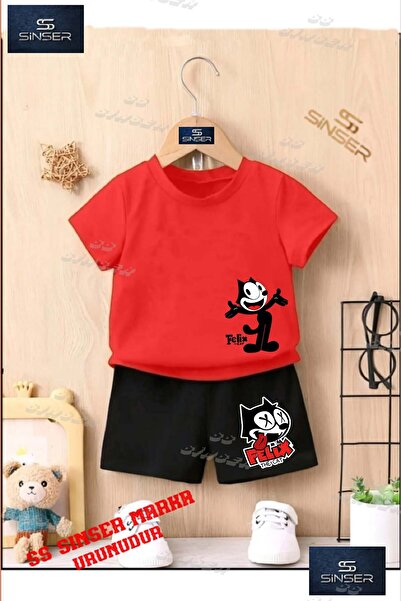 SS SİNSER تي شيرت للأطفال للجنسين "FELIX CAT SLEEVES OUTDOOR" مطبوع حسب الطلب...