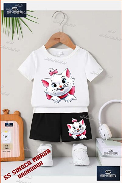 SS SİNSER Children's Unisex “Cat Bow Half“ Special Printed Crew Neck T-Shirt ...