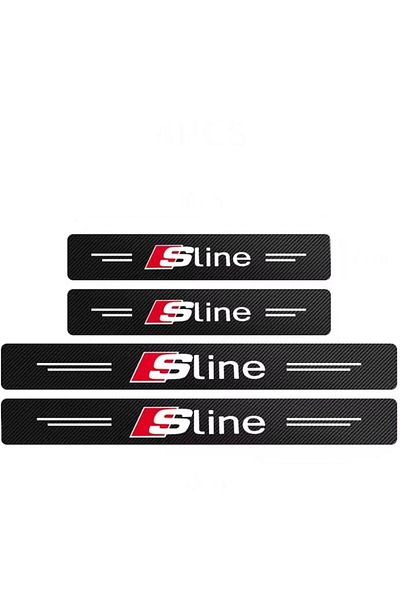 MAF Set 4 bucati pentru Audi Sline Autocolante din fibra de carbon anti-zgarieturi Protector pentru prag