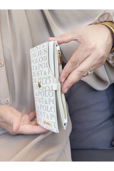 Just Polo Women's Cream Multi-Eye Wallet with Coin and Card Compartments