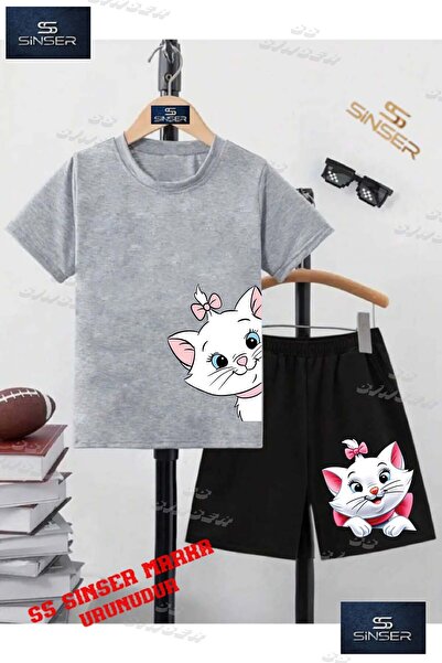 SS SİNSER Tricou cu gât rotund cu imprimeu special „CAT SIDE HEAD RIBBON” pen...