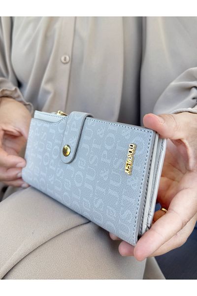 Just Polo Women's Gray Multi-Eye Wallet with Coin and Card Compartments