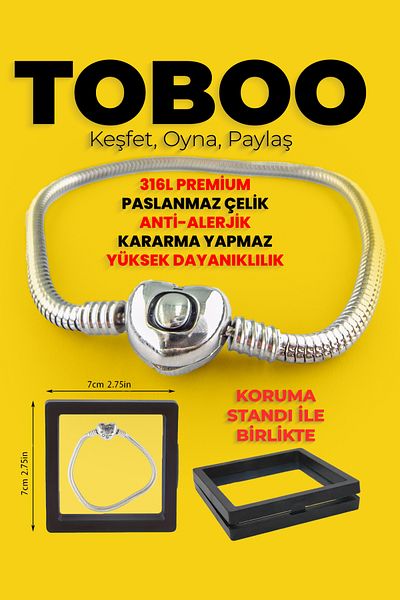 shop With Protection Stand Heart Clip and Flat Snake Chain Bracelet 316L Premium Stainless Steel