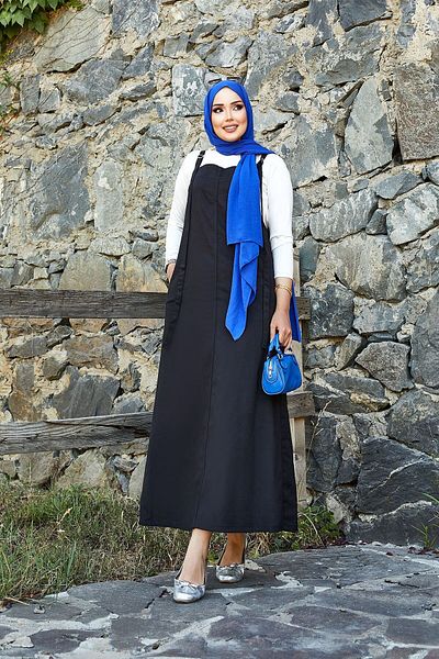 EBRUTESETTÜR Side Pocket Detailed Hijab Salopet Dress