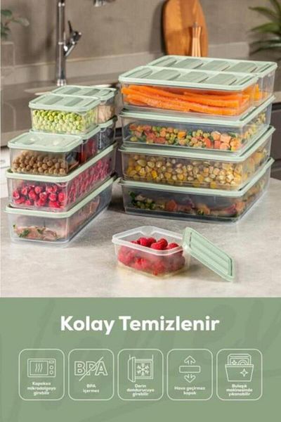 Stile Cucina 5-Piece Refrigerator Organizer Organizer Freezer Storage Container Suitable for Microwave
