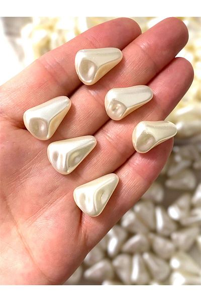 312 KONSEPT 50 Pieces of Cream Shaped Plastic Acrylic Beads