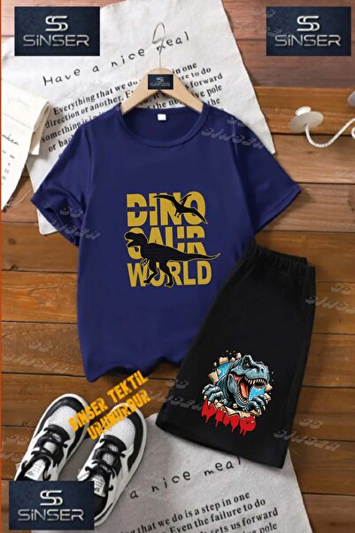 SS SİNSER Tricou cu gât rotund cu imprimeu special „DINO SAUR WORD” UNISEX pe...