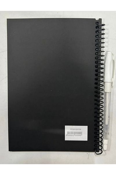 SATTIMCOM Black Notebook White Gel Pen Set