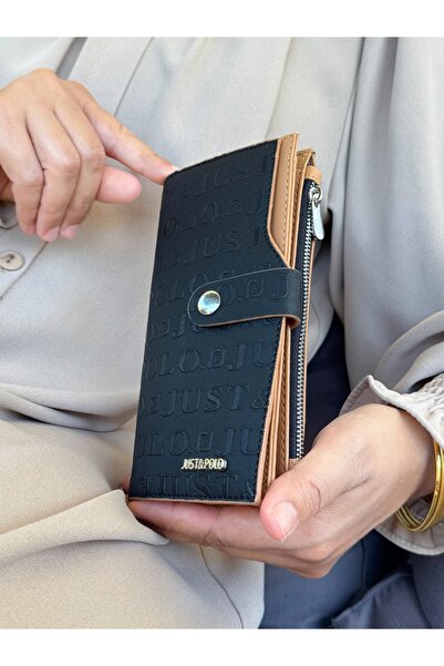 Just Polo Women's Black Taba Multi-Eye Wallet with Coin and Card Compartments