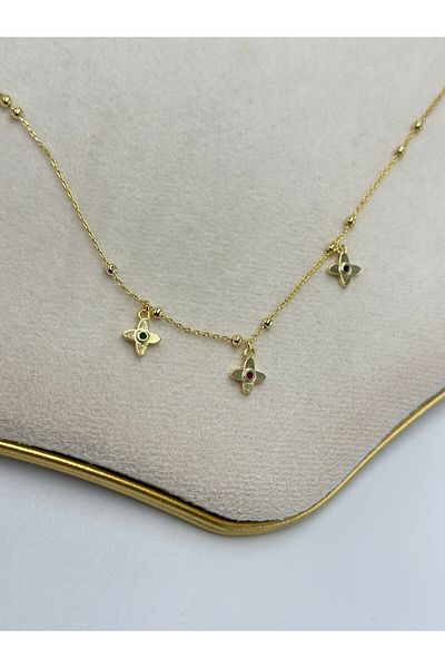 MyladyAccessoriess Clover Charm Detail Steel Anklet