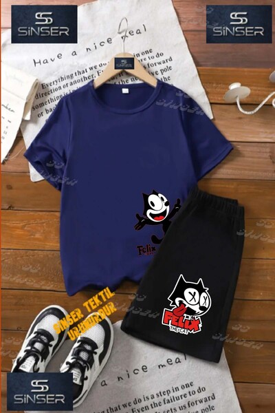 SS SİNSER Tricou cu gât rotund cu imprimeu special „FELIX CAT SLEEVES OPEN” p...