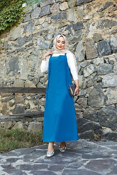 EBRUTESETTÜR Side Pocket Detailed Hijab Salopet Dress