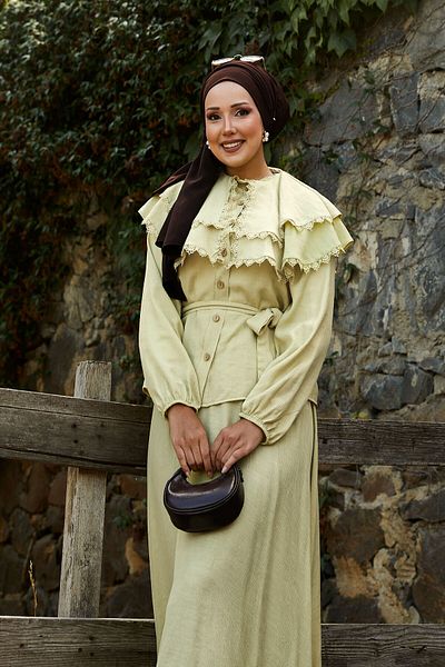 EBRUTESETTÜR Front Allerli Guipure Detailed Skirt Suit