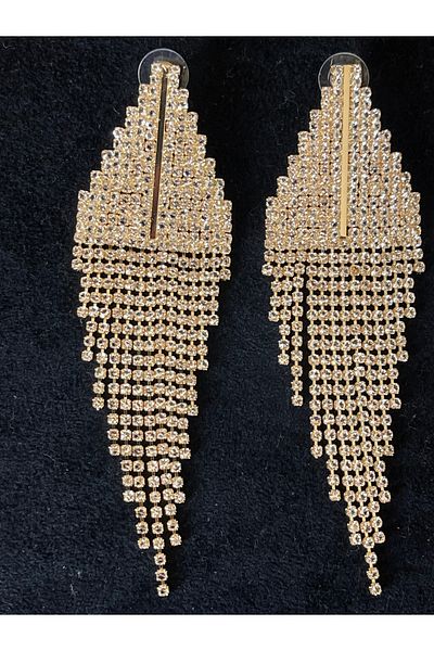 Rupen Kraft Zircon shiny stone large size design evening earrings