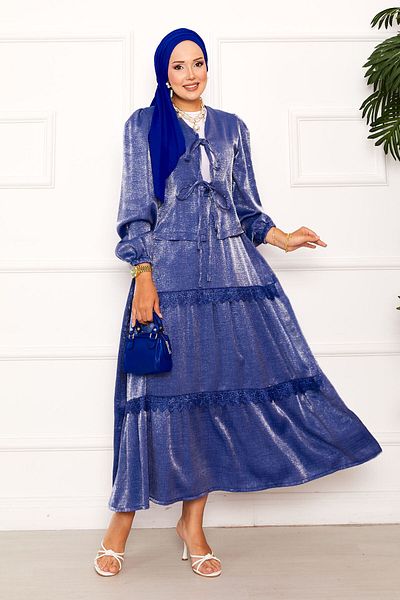 EBRUTESETTÜR Guipure Detailed Skirted Kimono Suit