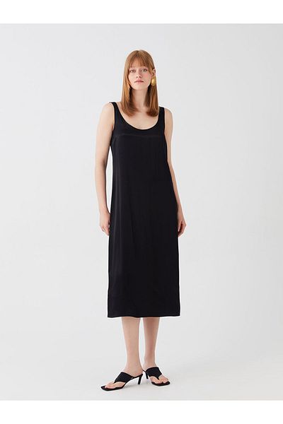 LC Waikiki Lcw U-Neck Straight Strap Satin Women's Dress Fast Fashion