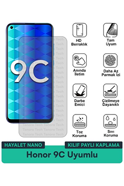 Milat Tech غطاء حماية Honor 9C Hayalet Nano متوافق مع طبقة حماية الشاشة مقاوم...