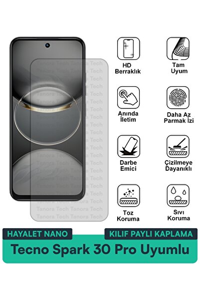 Milat Tech غطاء حماية نانو متوافق مع هاتف تكنو سبارك 30 برو مع فيلم حماية للش...