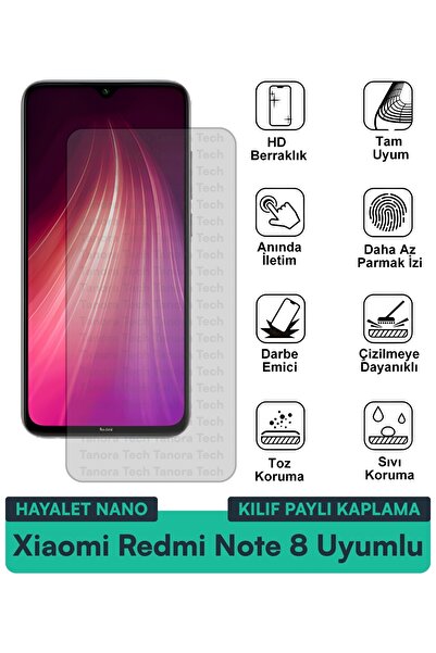 Milat Tech غطاء حماية شاشة متوافق مع هاتف Xiaomi Redmi Note 8 Ghost Nano مقاو...