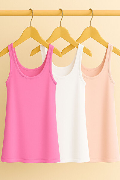 EFFE 3 Pieces A-Line Cotton Thick Strap Athlete T-Shirt