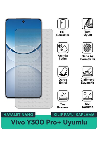 Milat Tech حافظة Vivo Y300 Pro+ Hayalet Nano متوافقة مع طبقة حماية الشاشة مقا...