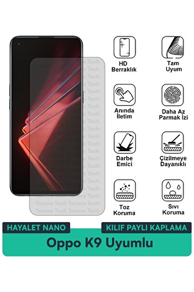 Milat Tech غطاء حماية شاشة متوافق مع هاتف Oppo K9 Hayalet Nano مقاوم للخدوش و...
