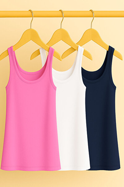 EFFE 3 Pieces A-Line Cotton Thick Strap Athlete T-Shirt