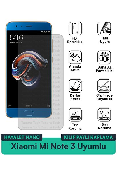 Milat Tech غطاء حماية شاشة متوافق مع هاتف Xiaomi Mi Note 3 Ghost Nano مقاوم ل...