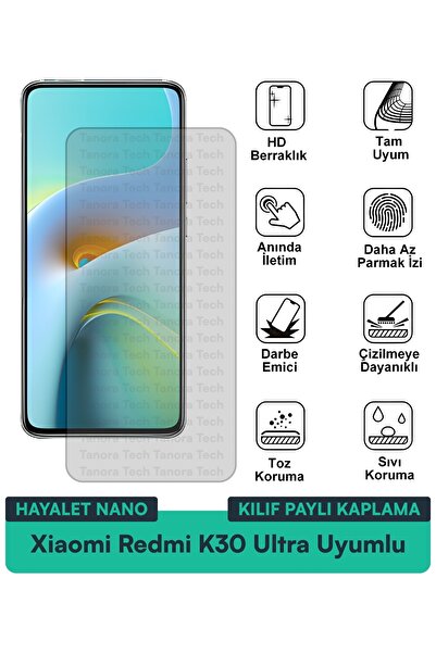 Milat Tech حافظة Xiaomi Redmi K30 Ultra Hayalet Nano متوافقة مع طبقة حماية ال...