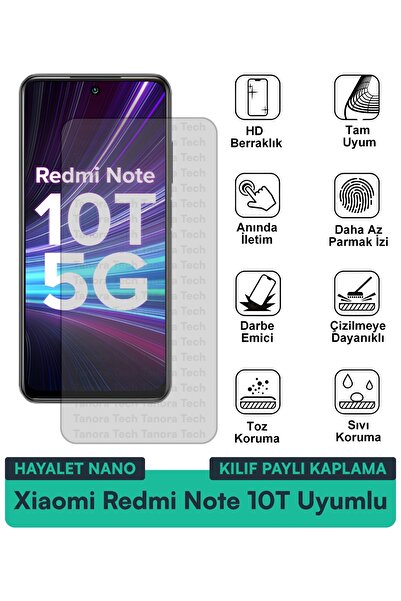 Milat Tech حافظة Xiaomi Redmi Note 10T Hayalet Nano متوافقة مع طبقة حماية الش...