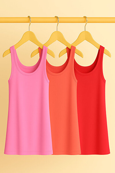 EFFE 3 Pieces A-Line Cotton Thick Strap Athlete T-Shirt