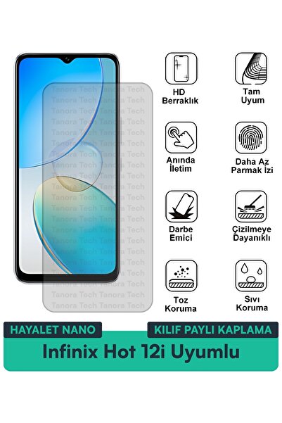 Milat Tech غطاء حماية نانو لهاتف Infinix Hot 12i متوافق مع طبقة حماية الشاشة ...