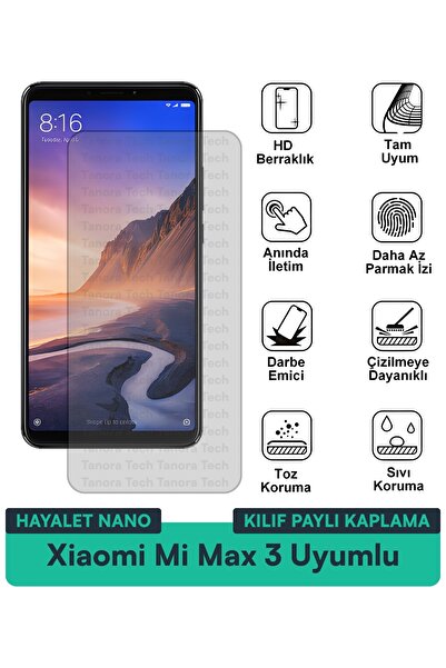 Milat Tech حافظة Xiaomi Mi Max 3 Hayalet Nano المتوافقة مع طبقة حماية الشاشة ...