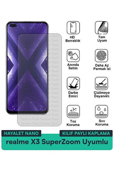 Milat Tech حافظة Realme X3 SuperZoom Hayalet Nano متوافقة مع طبقة حماية الشاش...