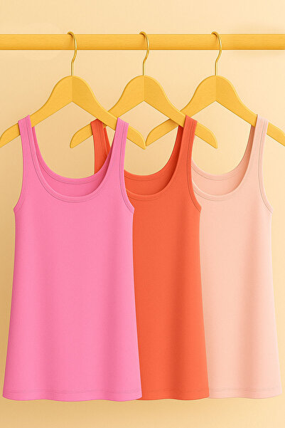 EFFE 3 Pieces A-Line Cotton Thick Strap Athlete T-Shirt