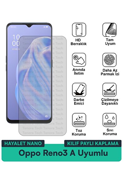 Milat Tech غطاء حماية نانو لهاتف أوبو رينو3 إيه متوافق مع فيلم حماية الشاشة م...