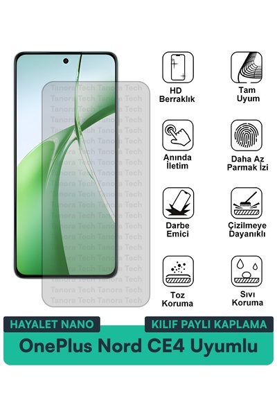 Milat Tech حافظة OnePlus Nord CE4 Hayalet Nano متوافقة مع طبقة حماية الشاشة م...