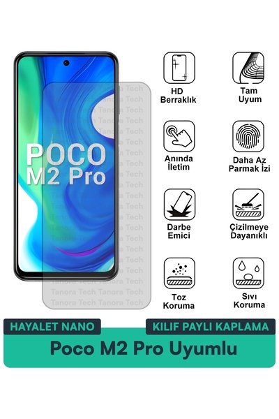 Milat Tech غطاء حماية نانو لهاتف Poco M2 Pro متوافق مع فيلم حماية الشاشة مقاو...