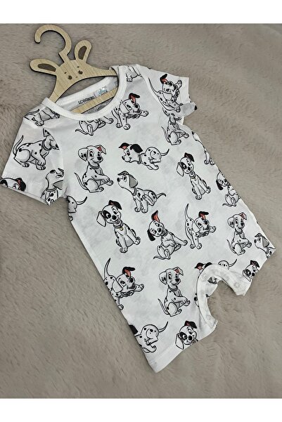 İhraç Fazlası Köpek desenli çıtçıtlı tulum