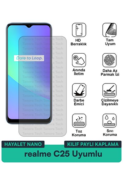 Milat Tech فيلم حماية للشاشة متوافق مع حافظة Realme C25 Ghost Nano مقاوم للخد...