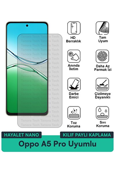 Milat Tech حافظة Oppo A5 Pro Hayalet Nano متوافقة مع طبقة حماية الشاشة، هيكل مرن