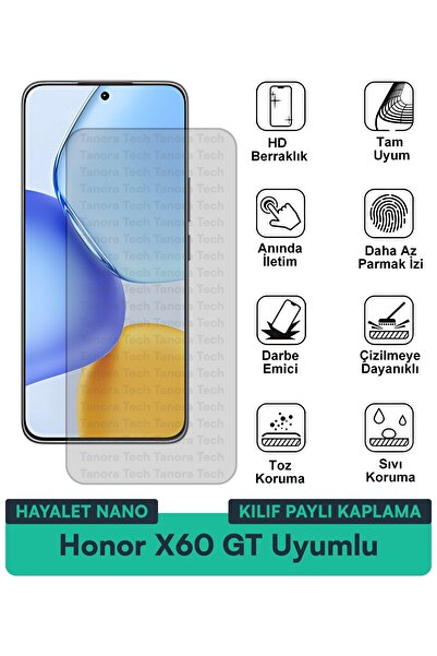 Milat Tech حافظة Honor X60 GT Hayalet Nano متوافقة مع طبقة حماية الشاشة مقاوم...