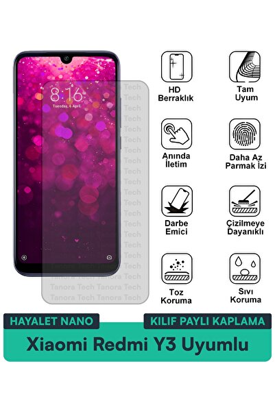 Milat Tech غطاء حماية شاشة متوافق مع هاتف Xiaomi Redmi Y3 Ghost Nano مقاوم لل...