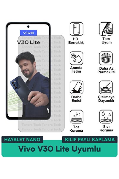 Milat Tech غطاء حماية نانو لهاتف فيفو V30 لايت متوافق مع فيلم حماية الشاشة مق...